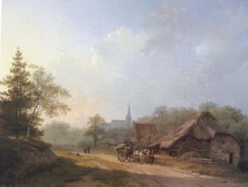 巴倫德 科內利斯 庫庫尅 A Cart on a Country Road in Summertime 巴倫德 科內利斯 庫庫尅 A Cart on a Country Road in Summertime